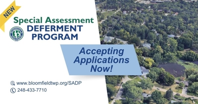 Bloomfield Township Announces Special Assessment Deferment Program