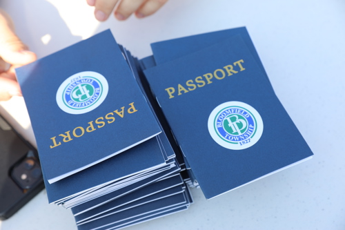 A stack of Bloomfield Township passport books