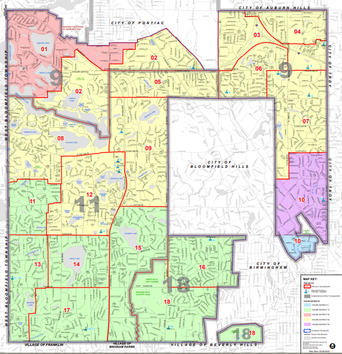 Township Precinct Map Remains Unchanged Bloomfield Township